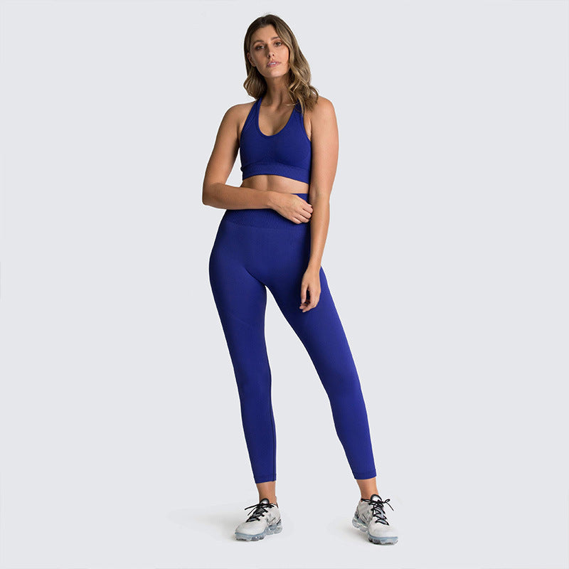 Sports Bra Seamless High-waisted Leggings Two-piece Set for Women