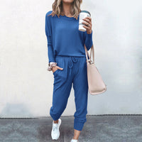 Women's Solid Color Loose Long-sleeved Casual Suit