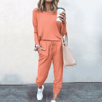 Women's Solid Color Loose Long-sleeved Casual Suit