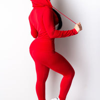 Casual Solid Color Hooded Two-piece Womenâ€?S Tracksuit