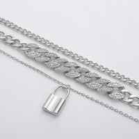 Multi-layer Necklace Alloy Jewelry Fashion Simple Cuba Chain Necklace