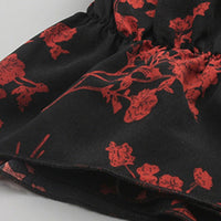 Plus Woman Size Woman V-Neck Floral Print Ruffled Blouse