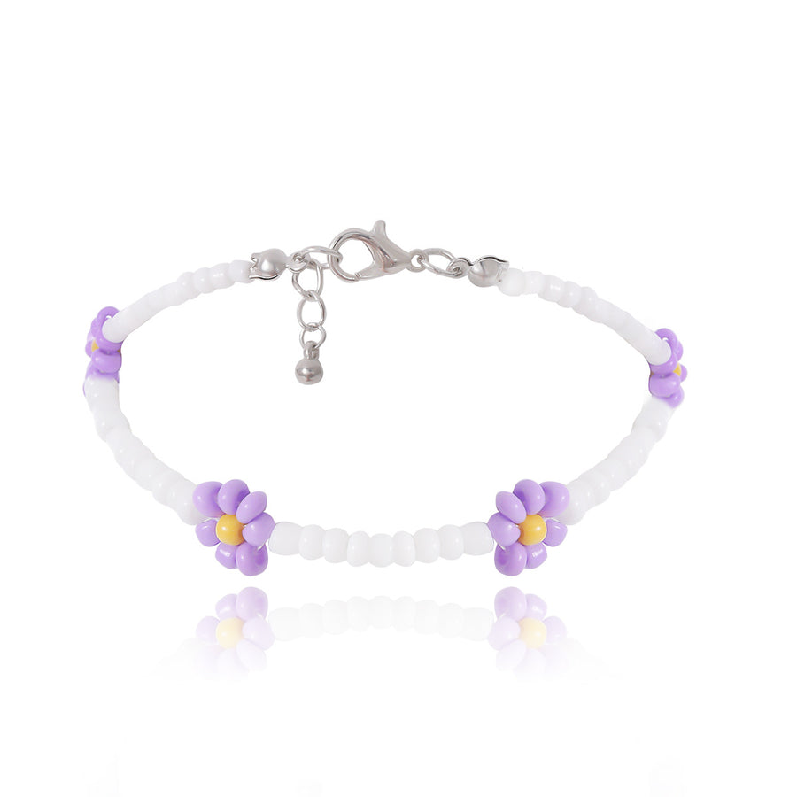 Small Daisy Necklace Simple Rice Beads Necklace Bracelet  Anklet Women Jewelry