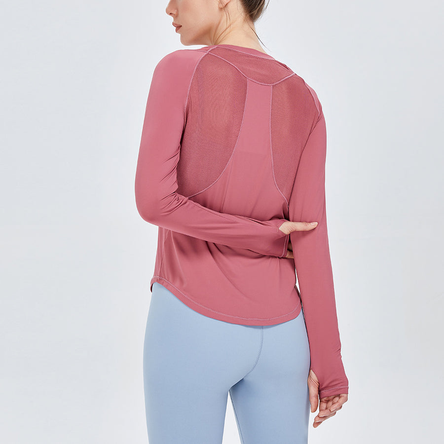 Yoga Sports Long-sleeved Mesh Breathable Running Tops