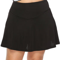 Plus Size Black A-line woman Skirt