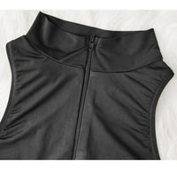  Plus Size lady Solid Color Zipper Swimsuit