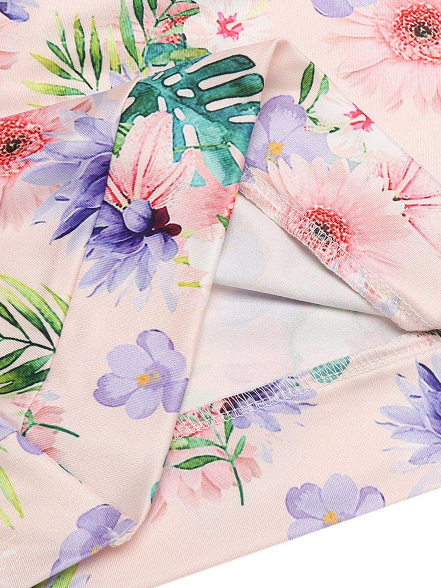 Plus Size Multi-color Daisy Flower Print woman Pajamas