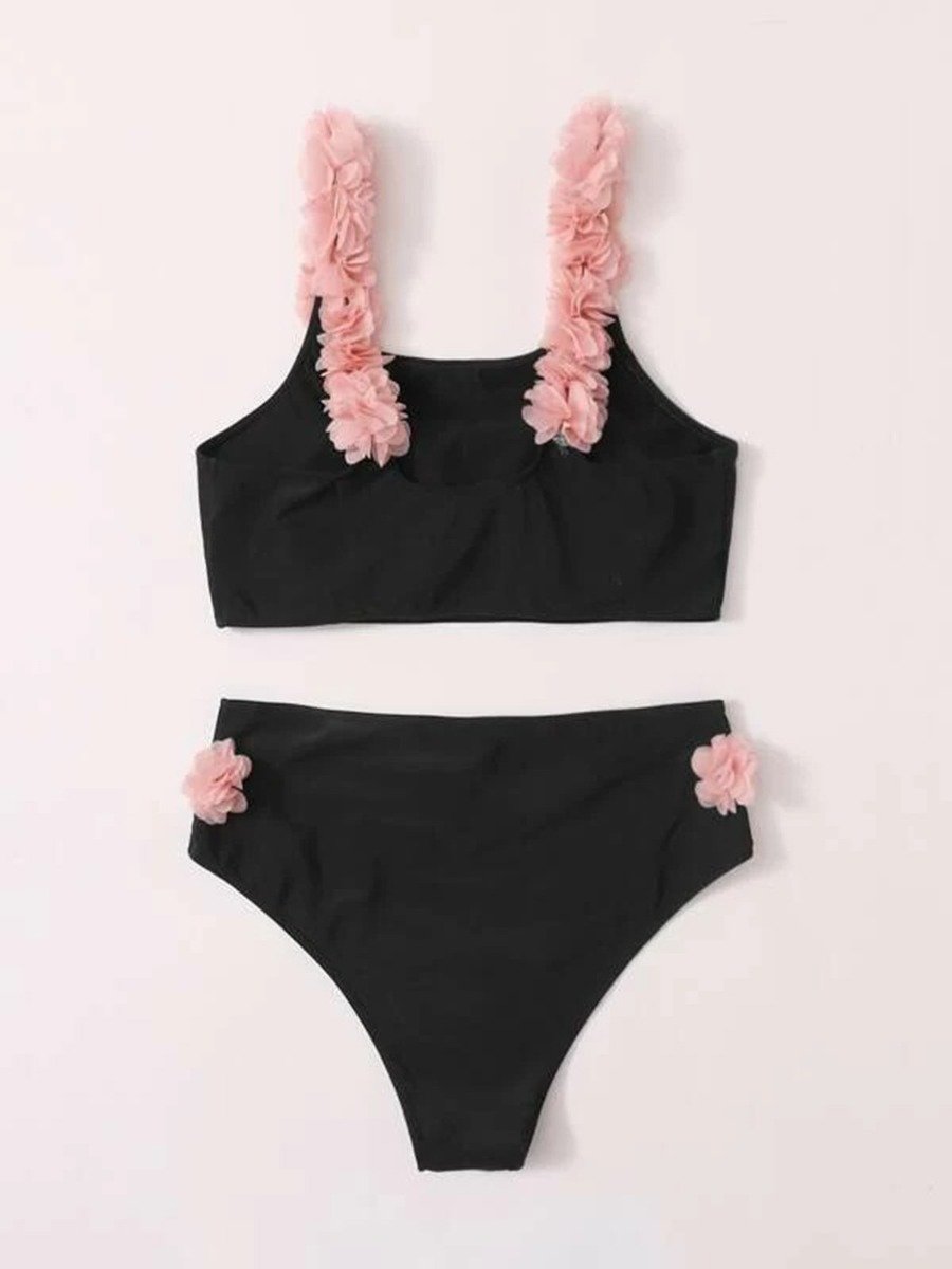 Two Pieces Flower Sew Plus Size woman Bikini Swimsuit