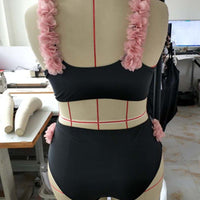 Two Pieces Flower Sew Plus Size woman Bikini Swimsuit