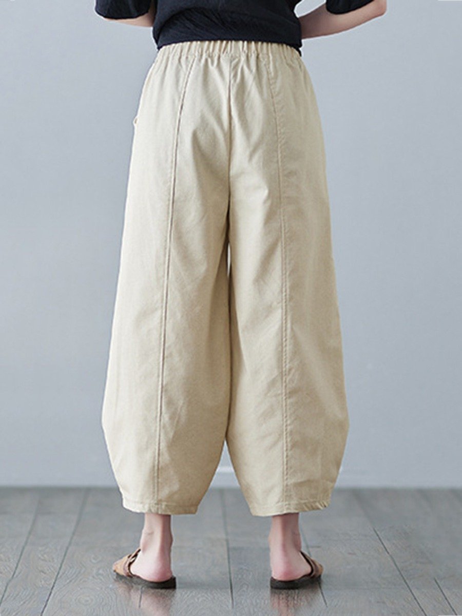 woman Elastic Waist Cotton Bloomers plus Pants