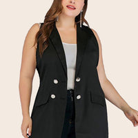 Curvy Woman Clothes Pure Color Double Breasted Waistcoat Suit Wholesale Vendors