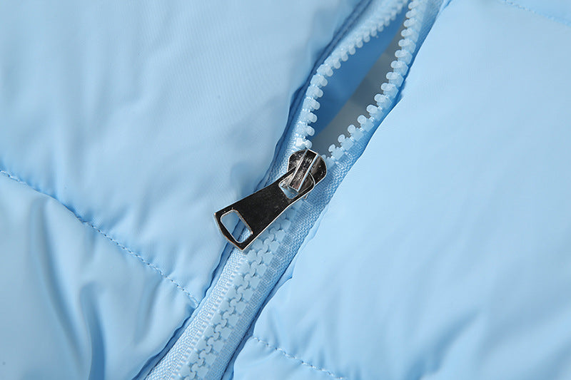 Women's Winter Warm Stand-up Collar Zipper Cotton Coat with  Pocket