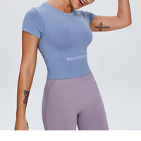 Seamless Yoga Short-sleeved Fitness Crop Tops for Women