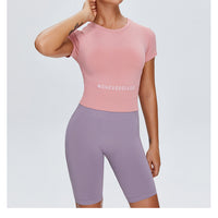 Seamless Yoga Short-sleeved Fitness Crop Tops for Women