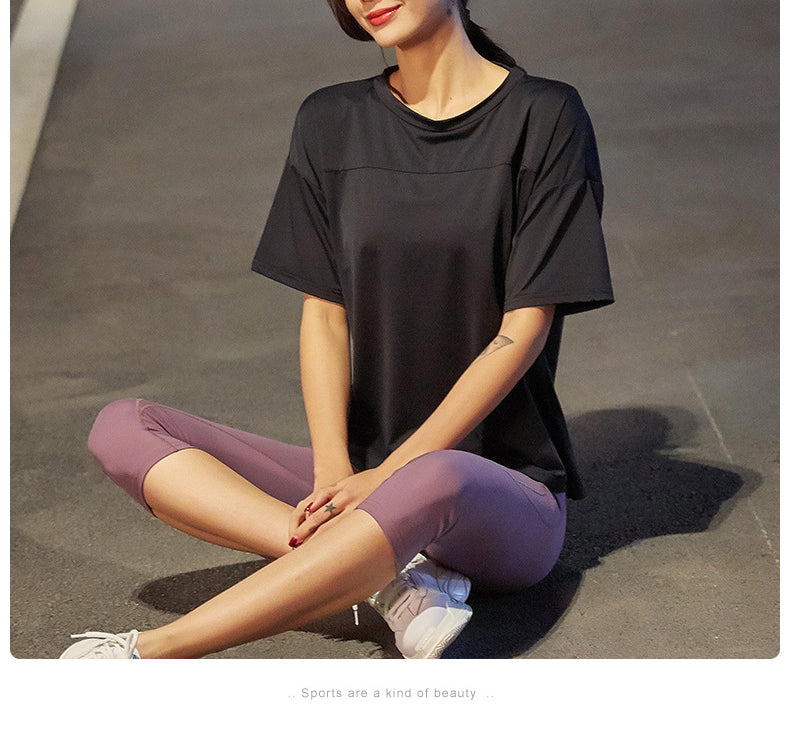 Skin-friendly Fitness Short-sleeved Loose T-shirt Women's Tops