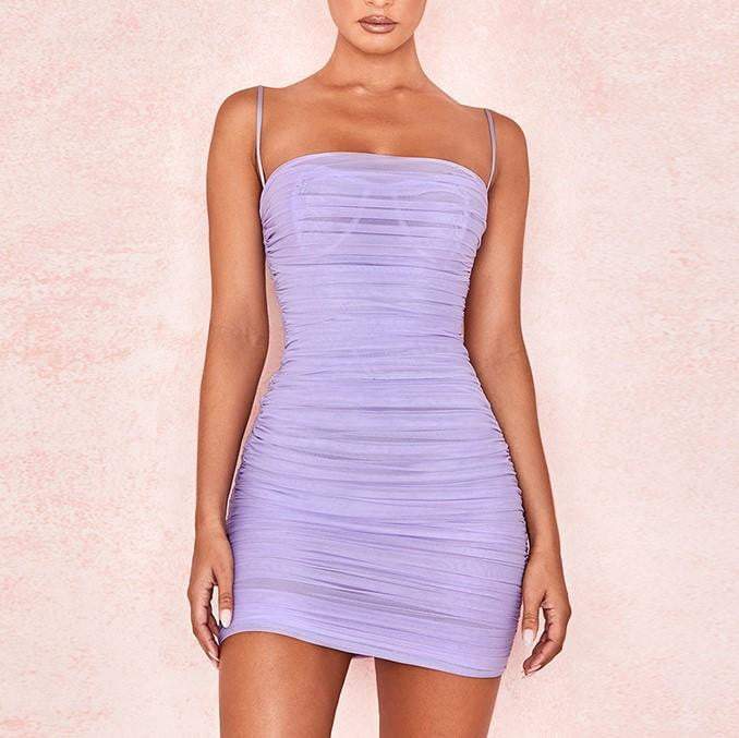 Adjustable Straps Ruched Bodycon Camisole Dress