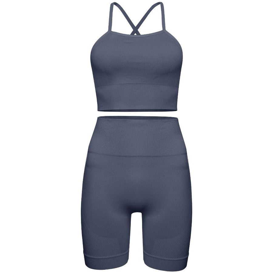 Basic Solid Camisole Two Pieces Sport Set