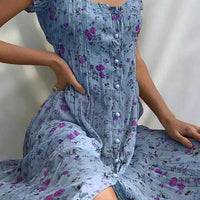 Bohemian Floral Short Sleeve Dress