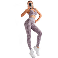 Camouflage Seamless Stretch Yoga Three-Pieces Suit