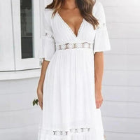 Casual Chic Style White Dress