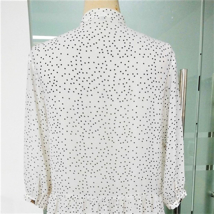 Casual Daily Polka Dot Front Button Mini Dress