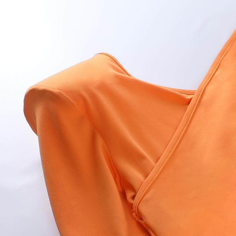 Casual One Shoulder Padding Solid Color Blouse