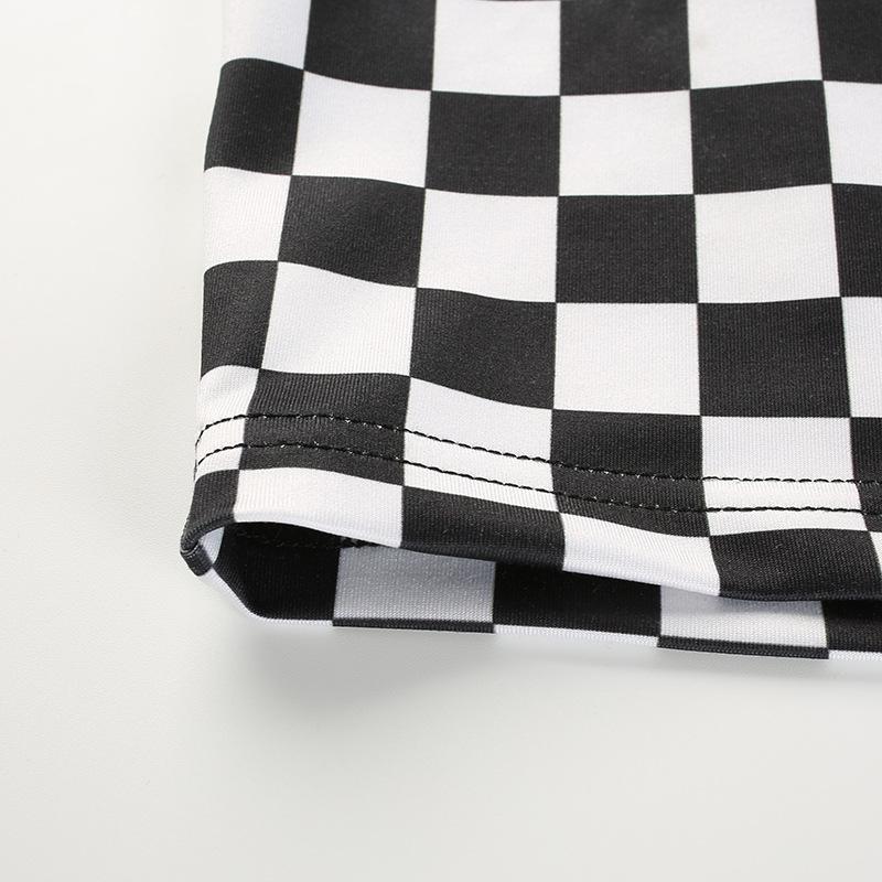 Chic Checkerboard Camisole Crop Top