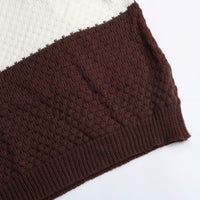 Color Block O-Neck Fashion Knit Sweater