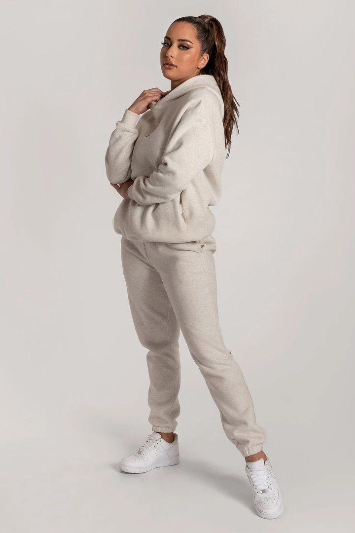 Comfy Casual Drawstring Hoodie Two Pieces Pants Set