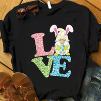 Easter Fun Bunny Print Casual T-Shirt