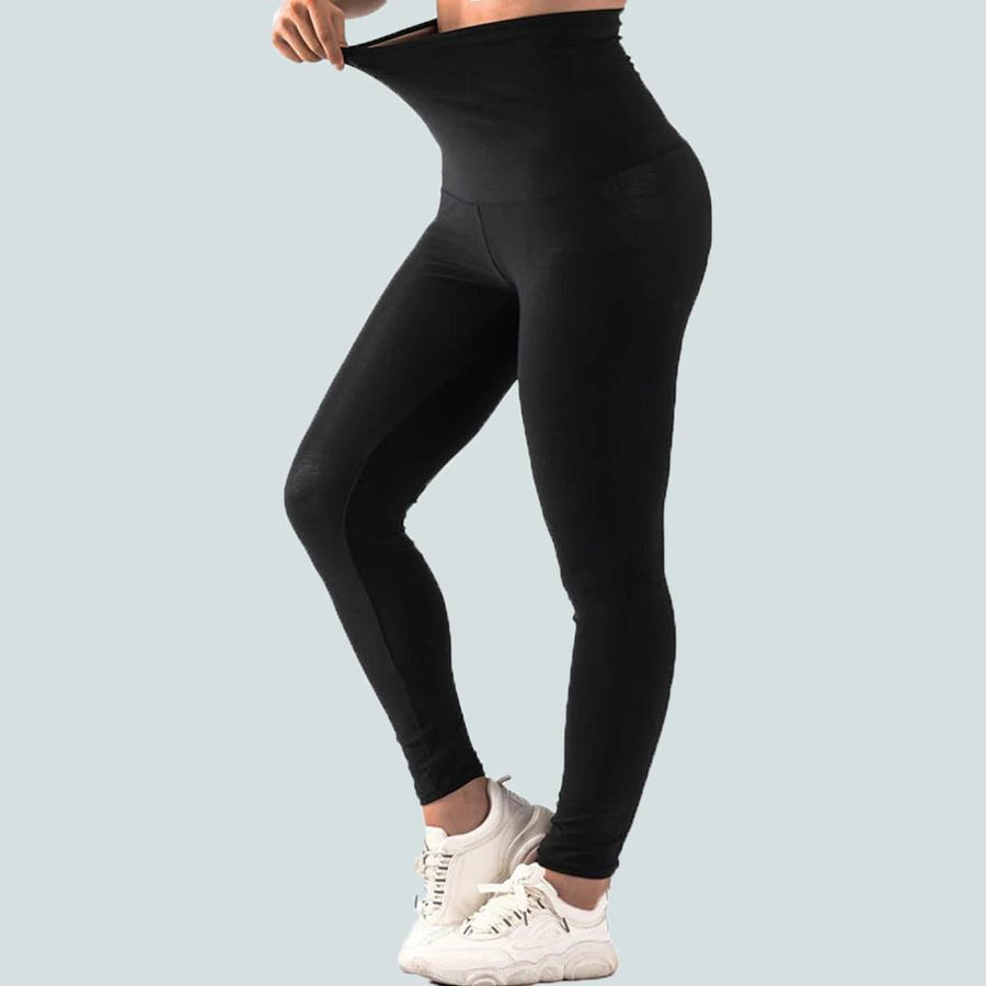 Essential Solid Black Stretch High Waisted Sportswear Yoga Leggings
