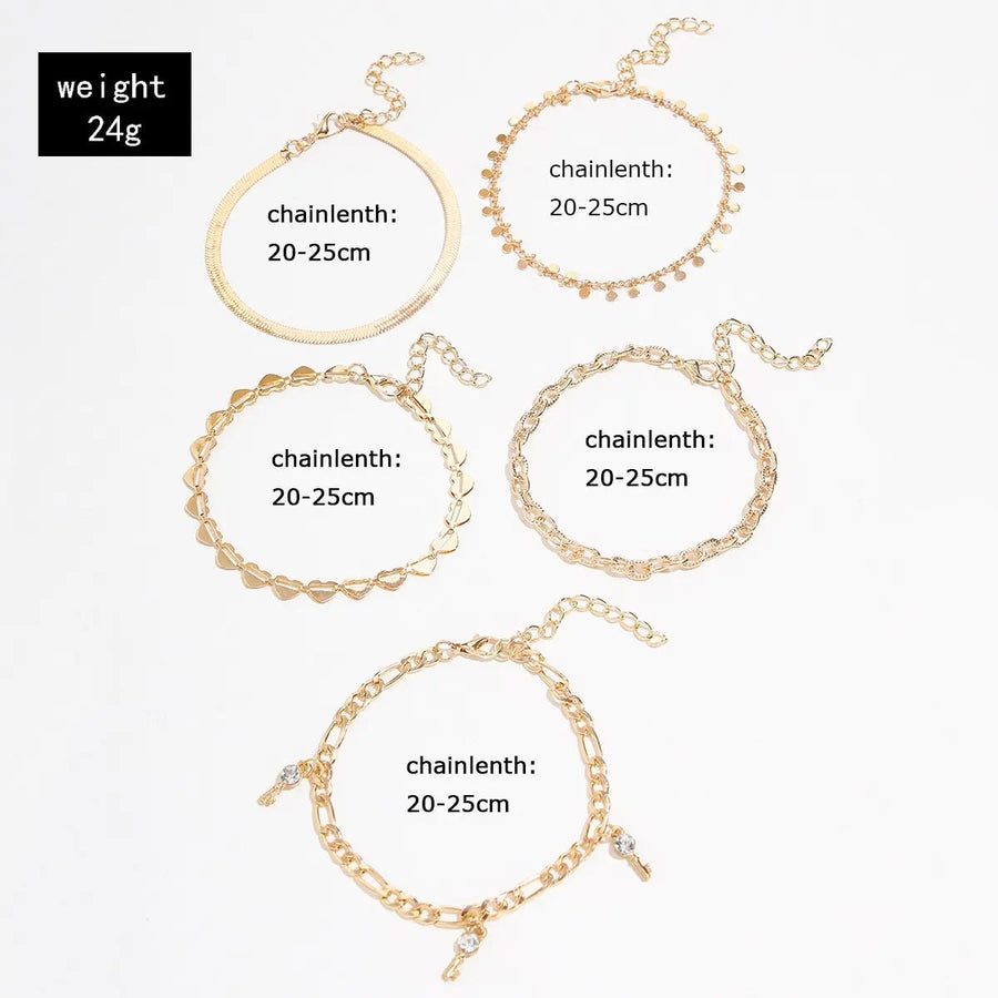 Fashion Gold Anklet 5 Pieces
