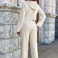 Fashion Hooded High Waist Sports Two-Piece Pants Sets