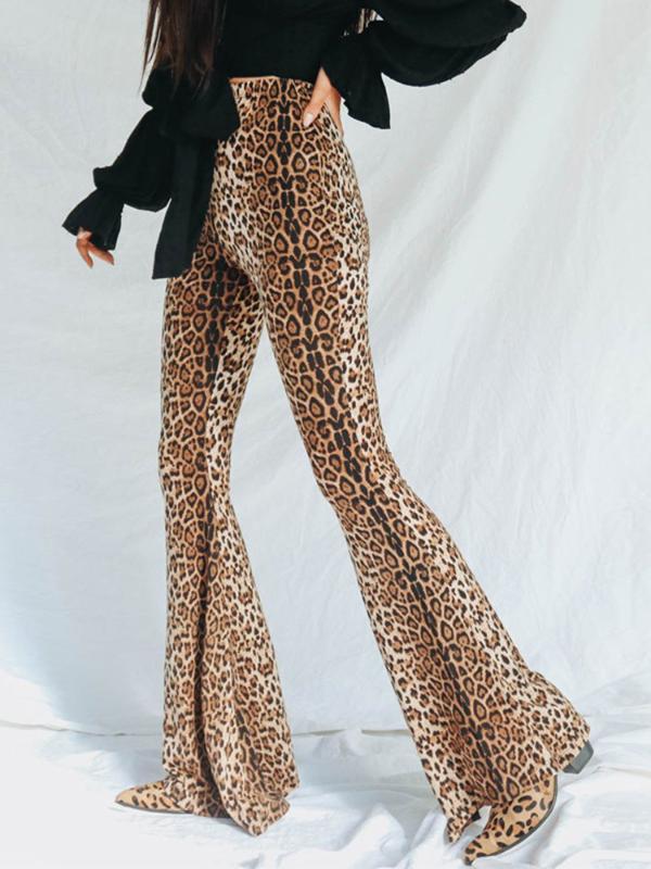 Fashion Leopard Bell-Bottom Trousers