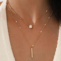 Fashion Water Drop  Layered  Necklace