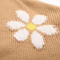 Floral Buckle Long Sleeves Sweater Cardigan