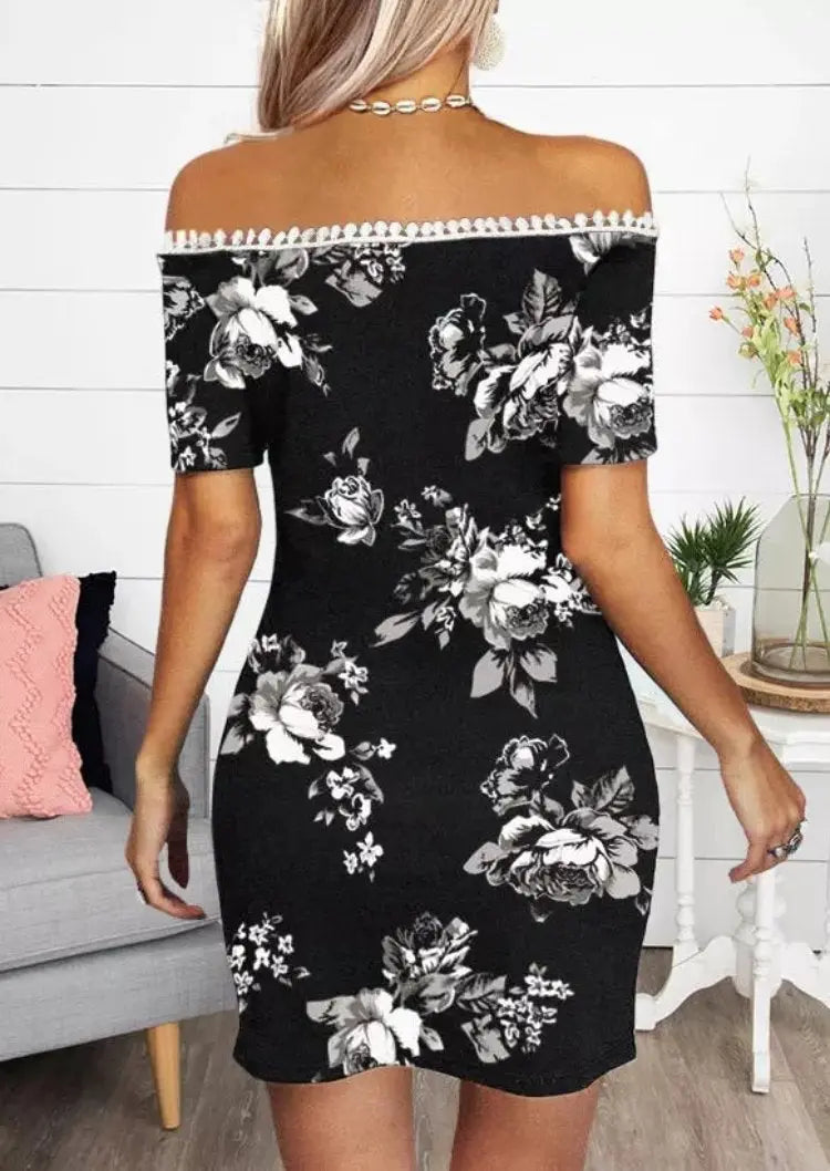 Floral Lace Off-The-Shoulder Dress