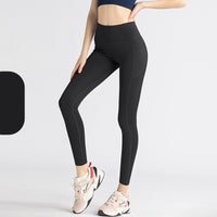 Women's Leggings Fitness Pants Peach Lifting Side Pockets Stretch Running Exercise Yoga Pants
