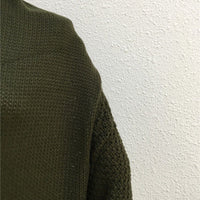Heap Collar Solid Bat Sleeve Fashion Knitted Cardigan