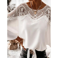 Hollow-Out Laced Long Sleeve Top