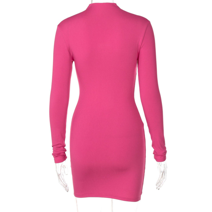 Hollow Out Long Sleeves Bodycon Mini Dress