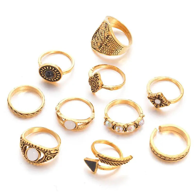 Keely Gold Ring Set  - 10 Pieces