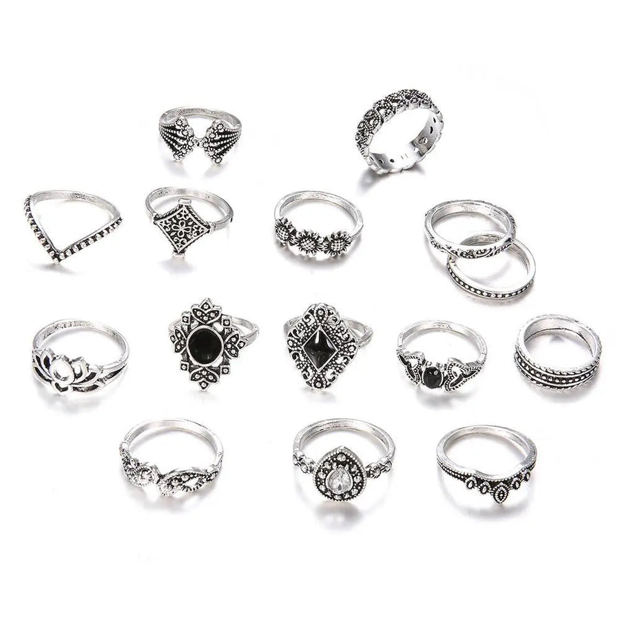Keely Gold Ring Set  - 15Pieces