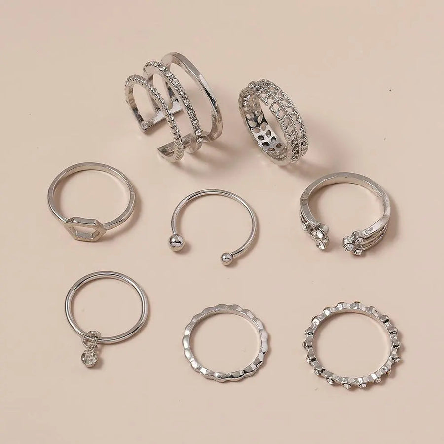 Keely Gold Ring Set  - 8 Pieces