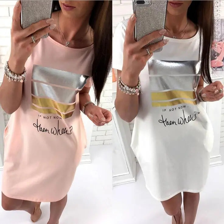 Ladies Casual Printed Short Sleeve Dress
