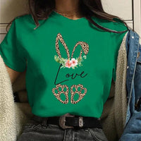 Ladies Easter Design Printed Casual T-Shirt