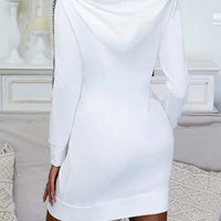 Ladies Heart Print Casual Hooded Dress