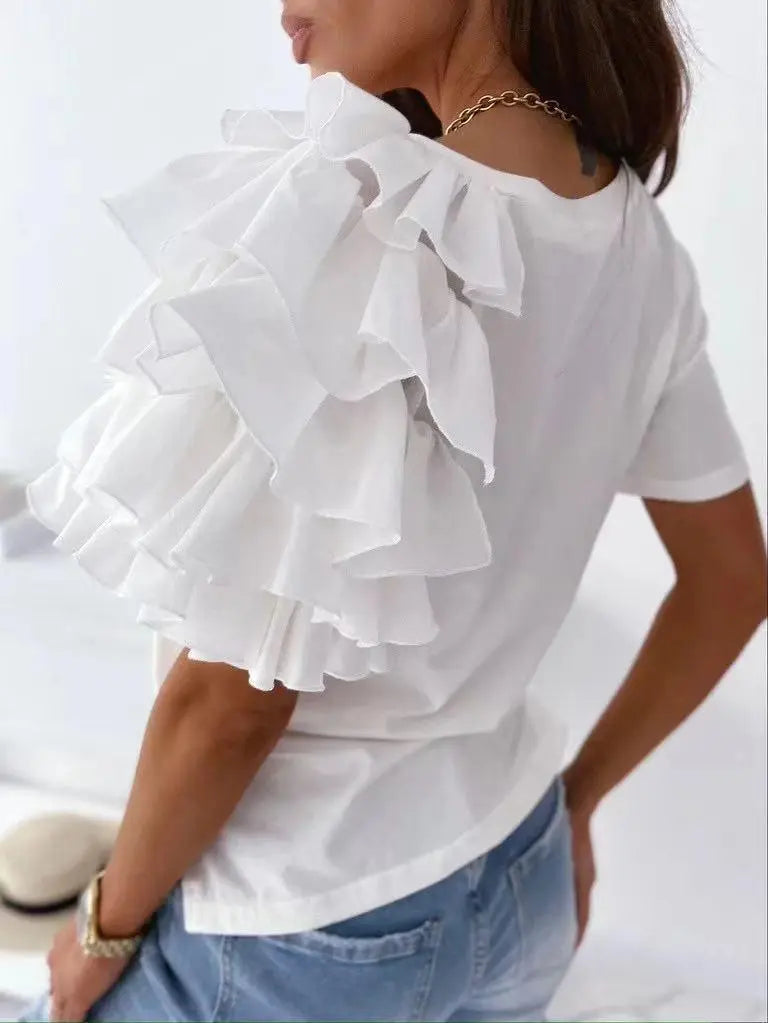 Ladies Sleeve Design Casual T-Shirt
