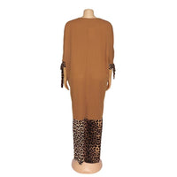 Leopard O-Neck Casual Loose Plus Size  Maxi Dress