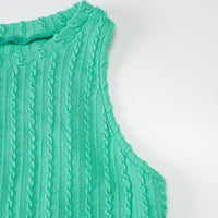Knitted Sleeveless Round Neck Dress for Women